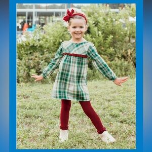 Ruffle butts girls plaid dress